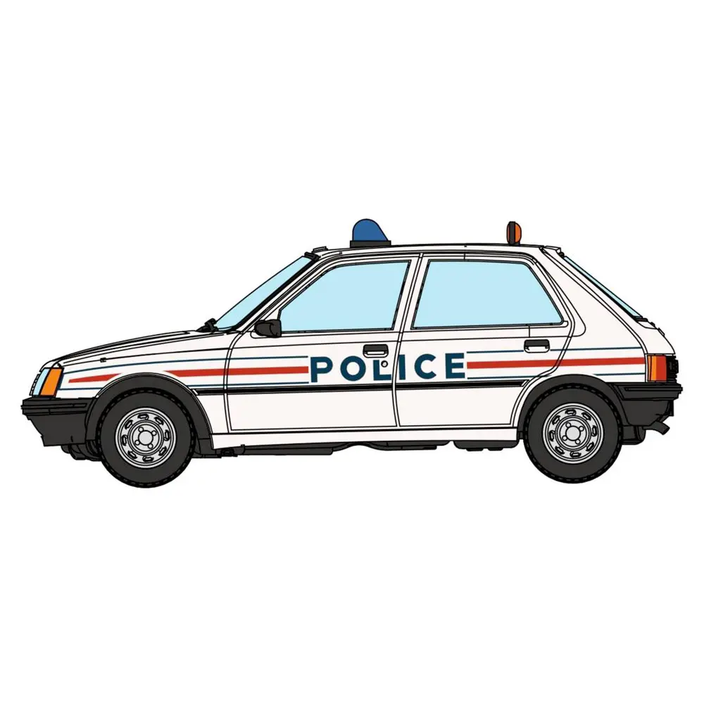 Voiture Peugeot 205 GE - REE MODELES CB155 - HO 1/87 -  Blanc "POLICE" - 2