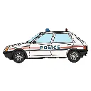 Voiture Peugeot 205 GE - REE MODELES CB155 - HO 1/87 -  Blanc "POLICE" - 2