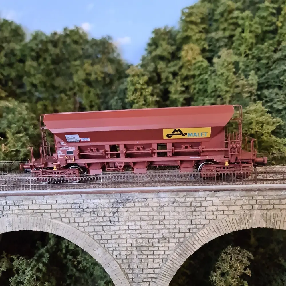 Wagon trémie F70 FACS REE Modèles WB802 - Sablières Malet - HO 1/87 - SNCF - EP VI - 4