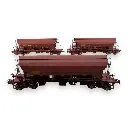 Set 3 Wagons Trémie T8 Tadkks REE Modèles WB844 - HO 1/87 - SNCF - EP IV-V - 3