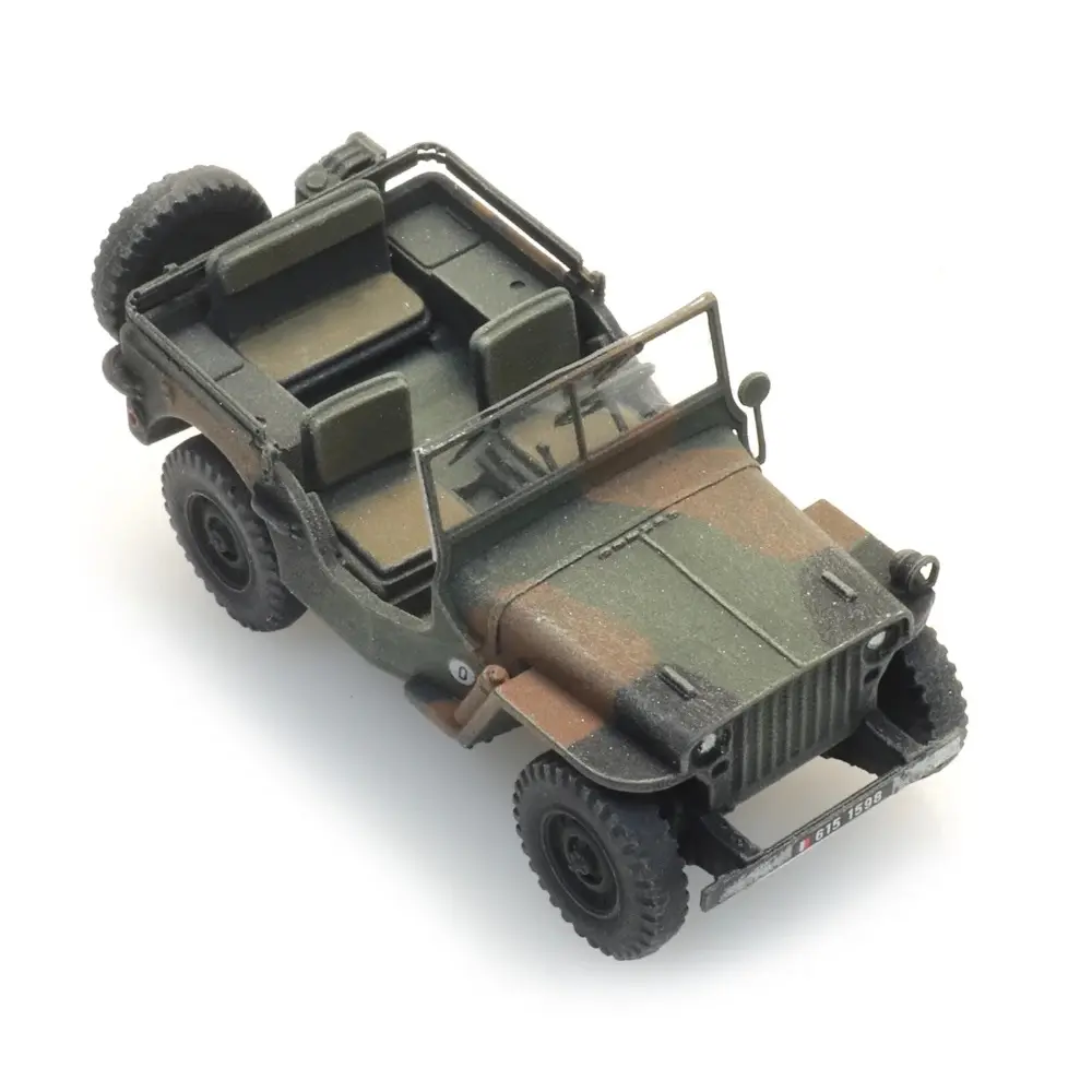 Jeep M201 Hotchkiss Camouflée - ARTITEC 6870582 - HO 1/87  - 3