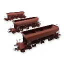 Set 3 wagons trémie F70 UAS REE Modèles WB808 - HO 1/87 - SNCF - EP V/VI - 2