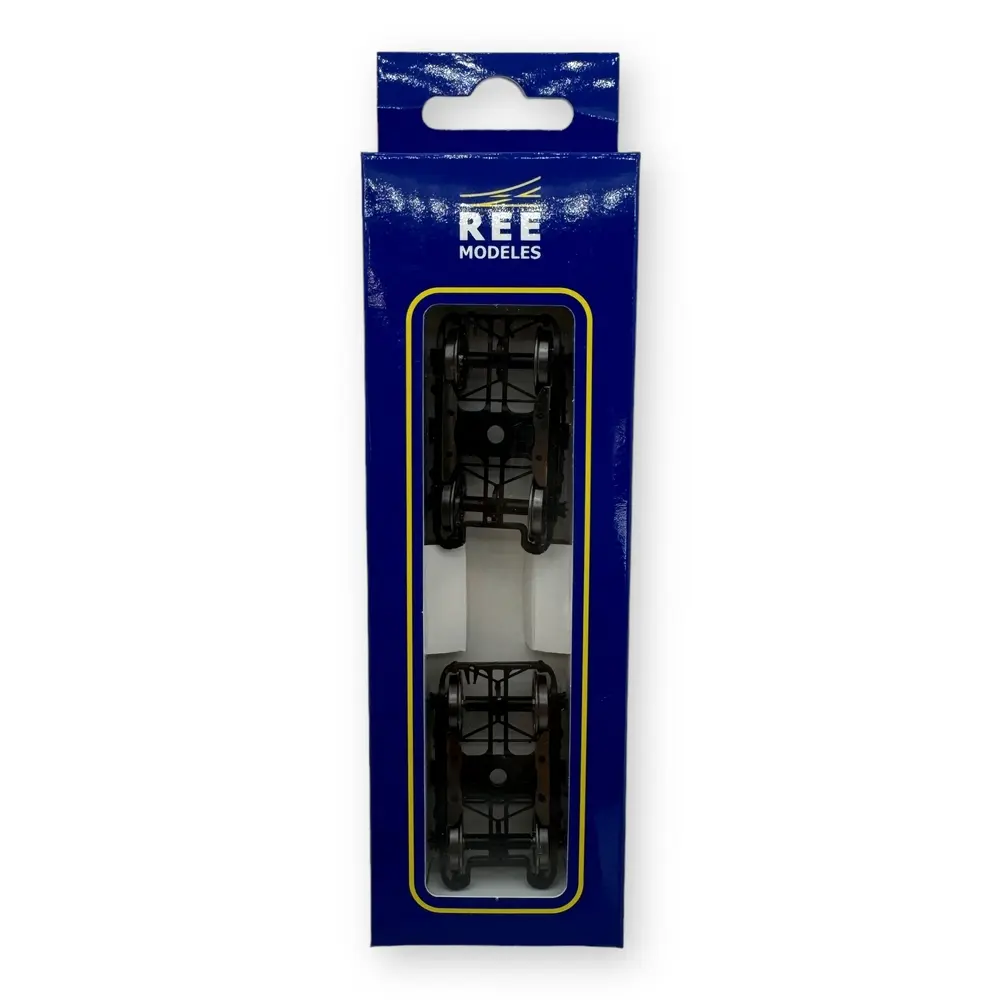 Set de deux bogies PLM type D balancier coudé - Noir - REE Modèles XB112D01 - 4