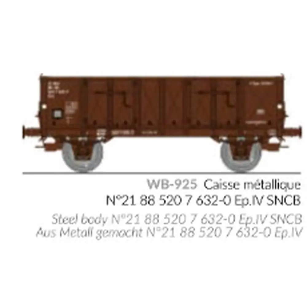 Wagon tombereau Ludwigshafen caisse métallique N°21 88 520 7 632-0 - Ree Modèles WB925 - HO 1/87 - SNCB - Ep IV - 2R - 2
