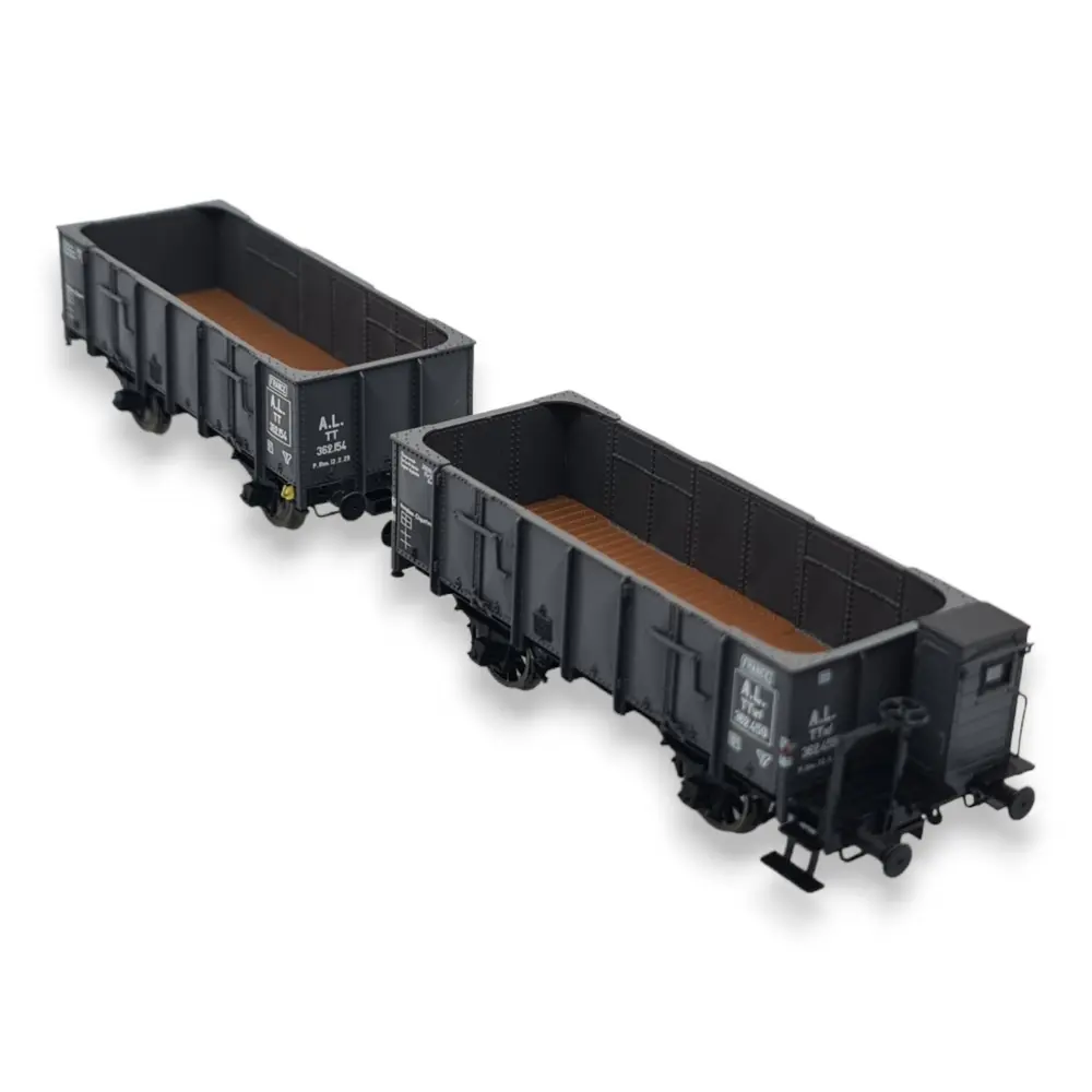 Pack 2 wagons tombereaux OCEM 19 REE Modèles WB828 - HO 1/87 - 2