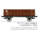 Wagon tombereau Ludwigshafen caisse métallique N°1160963 - Ree Modèles WB924 - HO 1/87 - SNCB - Ep III - 2R - 2