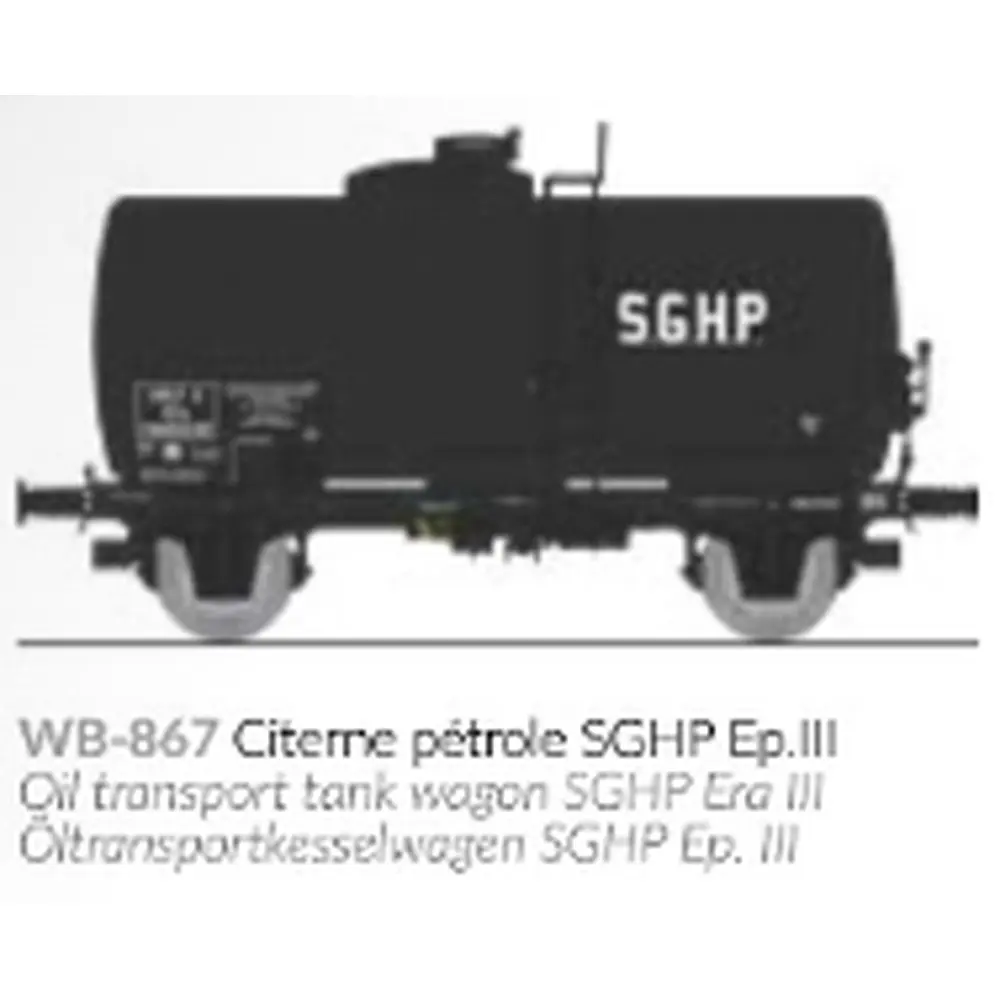 Wagon citerne pétrole SGHP - Ree Modèles WB867 - HO 1/87 - SNCF - Ep III - 2R - 2