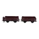 Pack 2 wagons tombereaux OCEM 19 REE Modèles WB827 - HO 1/87 - 3