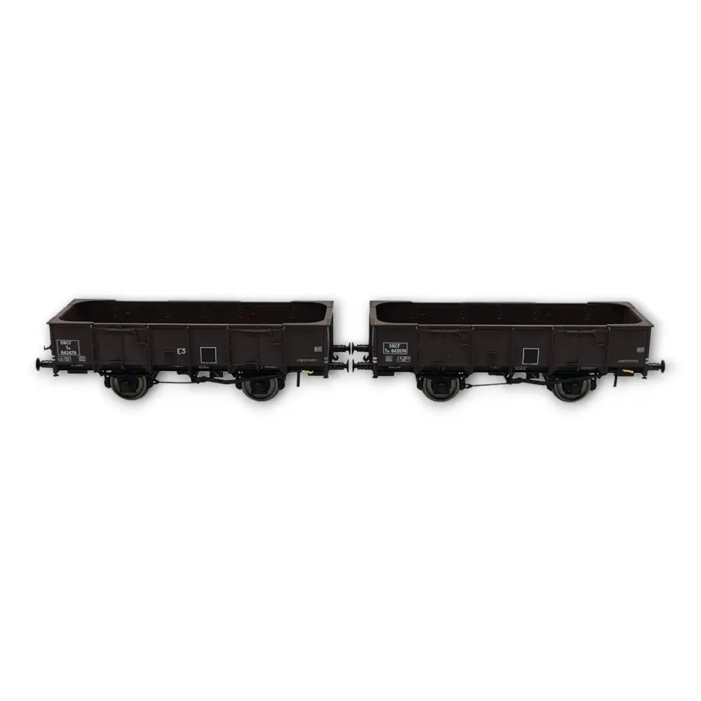 Wagons tombereau 4 portes ex-PLM, SNCF, REE Modèles WB-822, HO 1/87e - 4