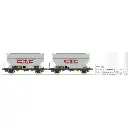 Set de 2 wagons céréaliers FAUVET-GIREL « CTC » - Ree Modèles WB880 - HO 1/87 - SNCF - Ep III - 2R - 2