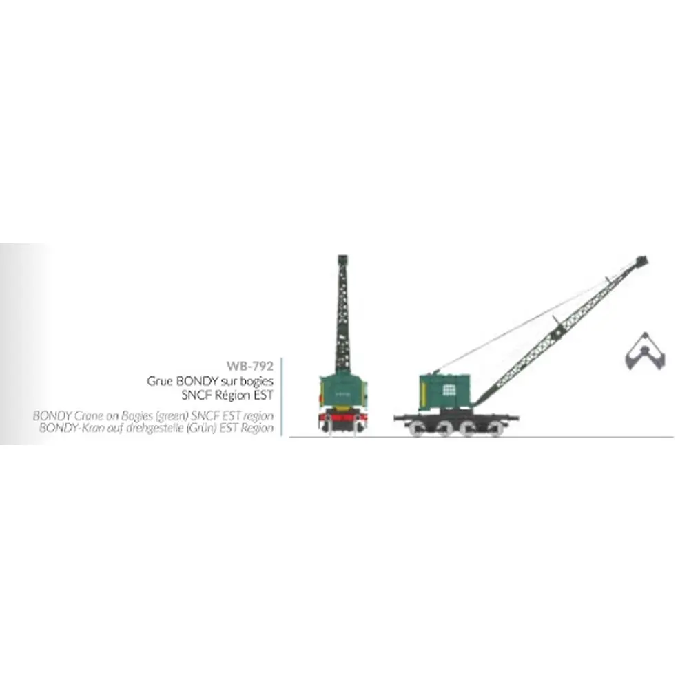 Grue Bondy sur bogie région EST - Ree Modèles WB792 - HO 1/87 - SNCF - 2R - 2