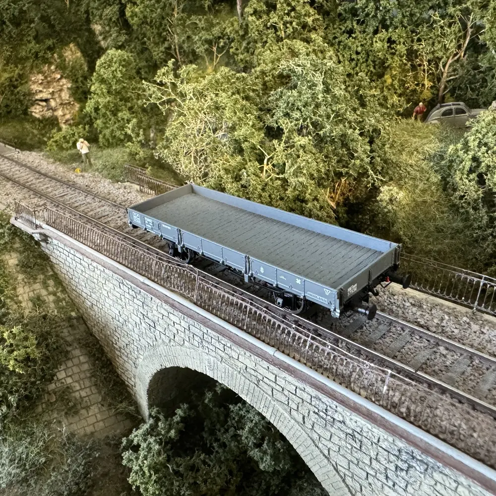 Wagon Plat OCEM 29 PLM Gris REE MODELES WB599 SNCF - HO 1/87 - EP II - 5