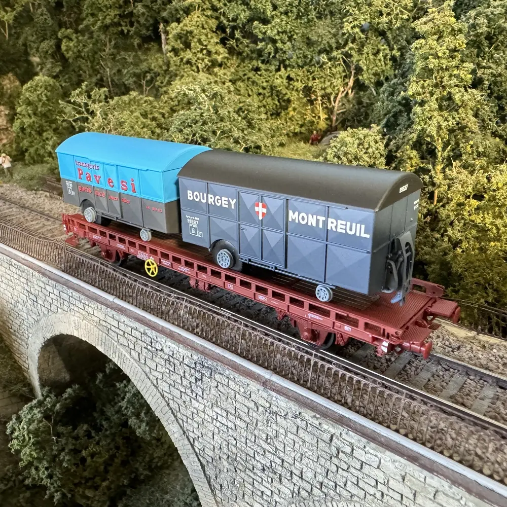 Wagon UFR Bi-Porteur Fourgon - PAVESI & BOURGEY-MONTREUIL - REE MODELES WB642 - HO : 1/87 - EP. IV  - 5