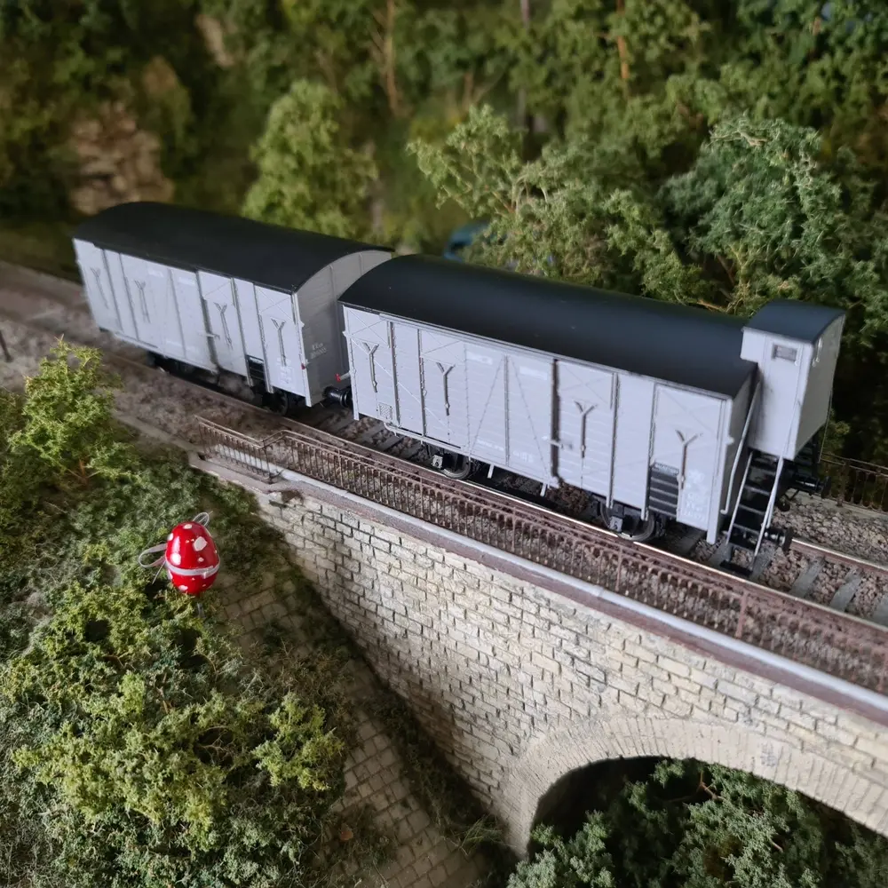 Set 2 wagons Couvert OCEM 19 - REE Modèles WB683 - HO 1/87 - SNCF - EP II - 5