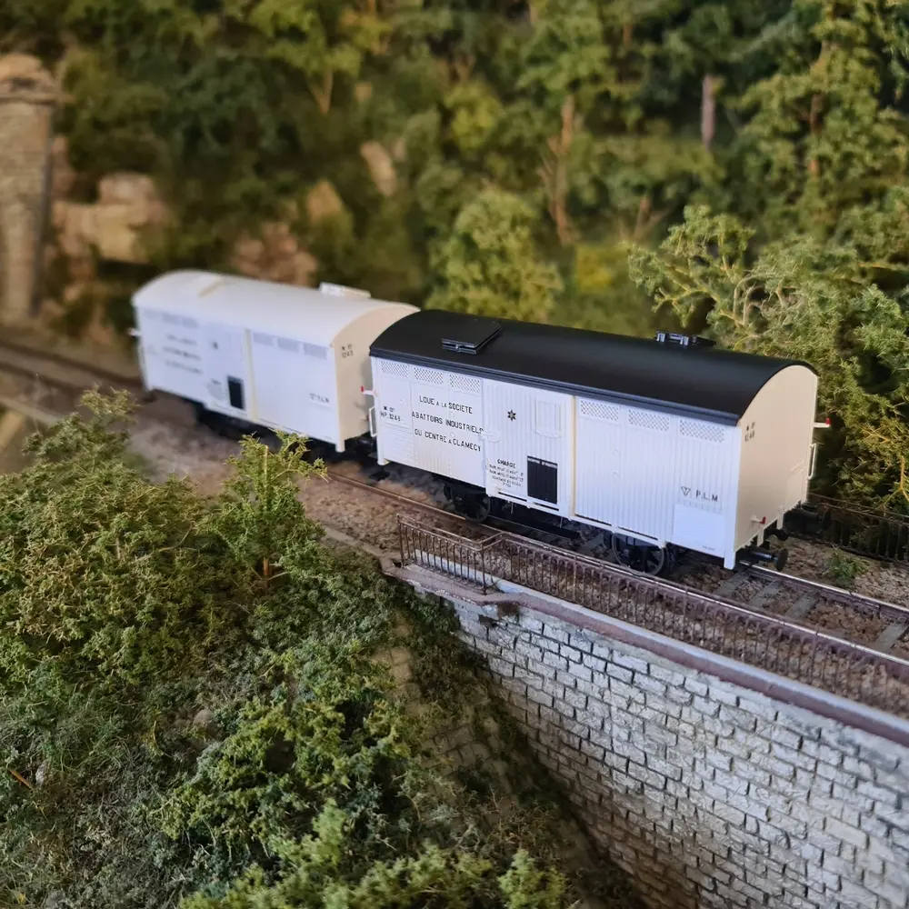 Set 2 Wagons Réfrigérants Ex-primeur Blanc REE MODELES WB766 - PLM - HO 1/87 - 5