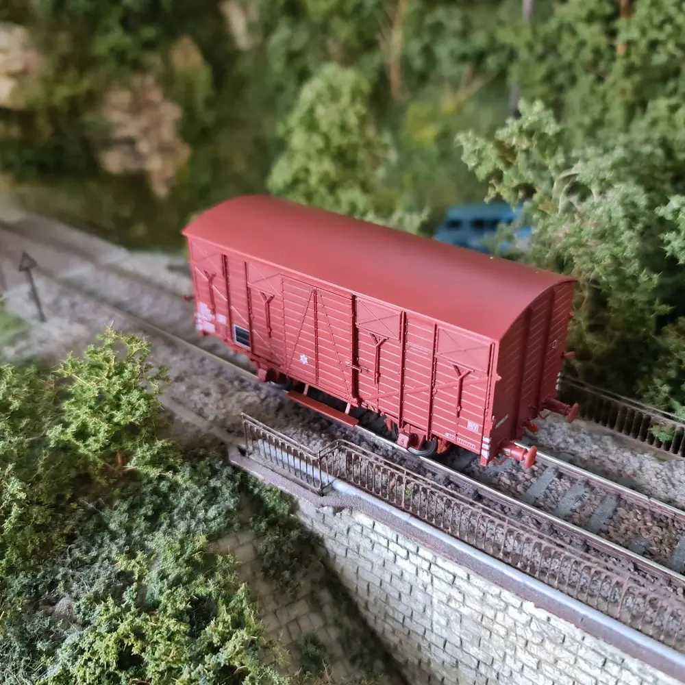 Wagon COUVERT OCEM 19 marron clair REE MODELES WB693 - SNCF - HO 1/87 - EP IV - 4