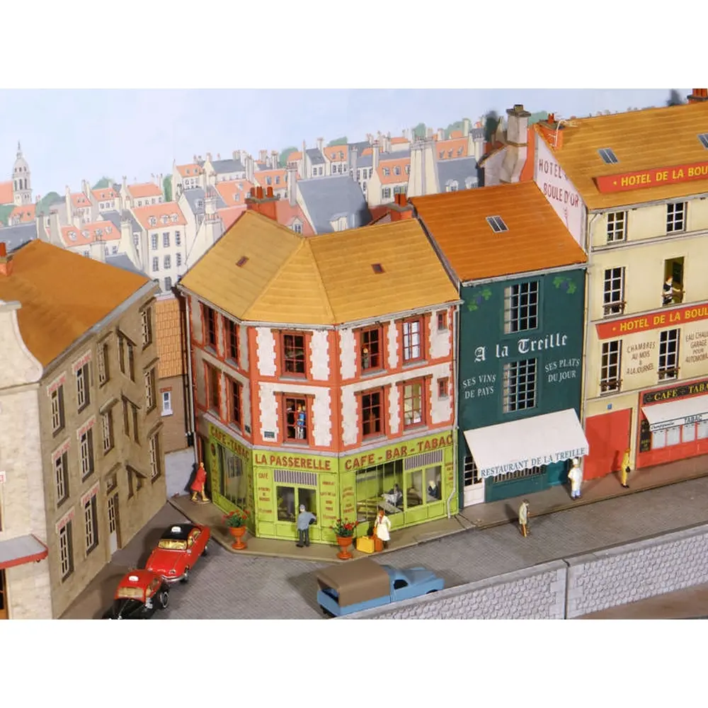 Immeuble d’angle à 90° (Café - Bar - Tabac) - Régions et Compagnies VIL019 - HO 1/87  - 2