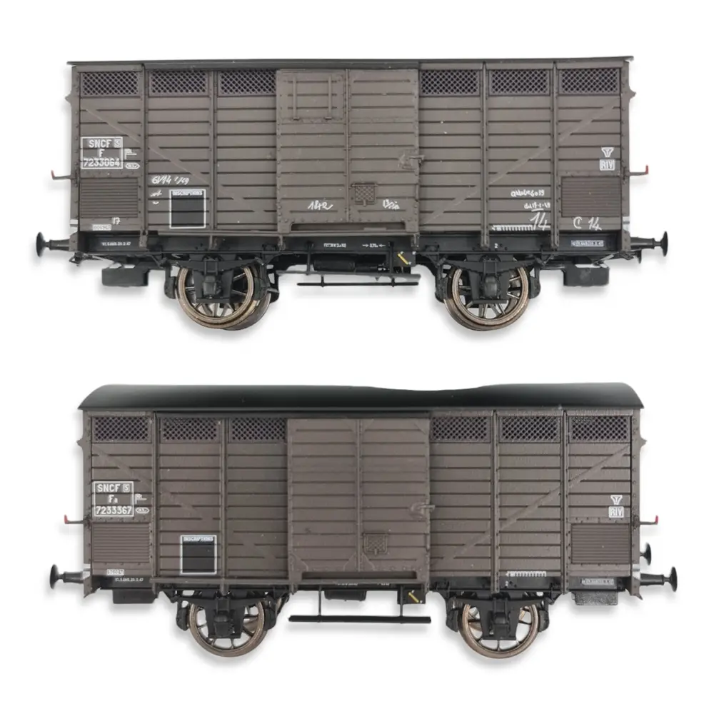 Set 2 Wagons primeurs ex-10T Type 2 & 3 REE Modèles WB743 - HO 1/87 - PLM - EP III - 3