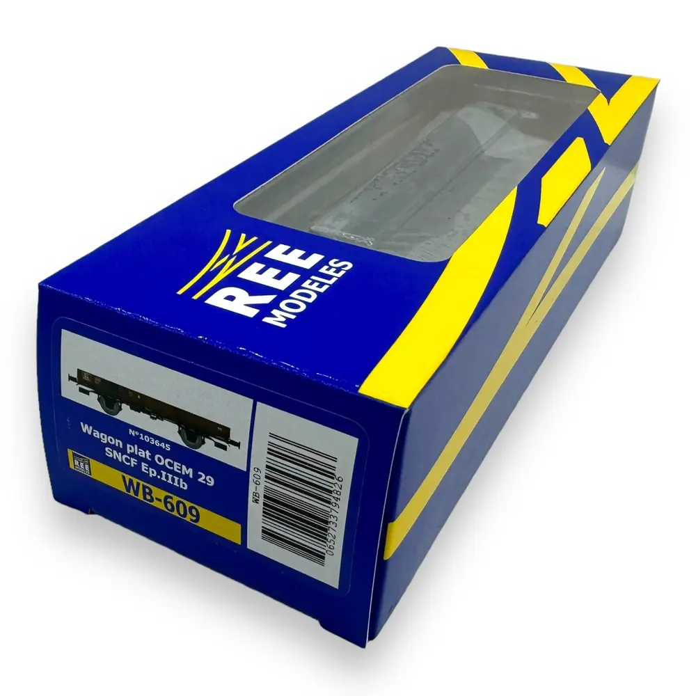Wagon plat OCEM 29 - Ree Modèles WB-609 - HO 1/87 - SNCF - Ep III - 2R - 4