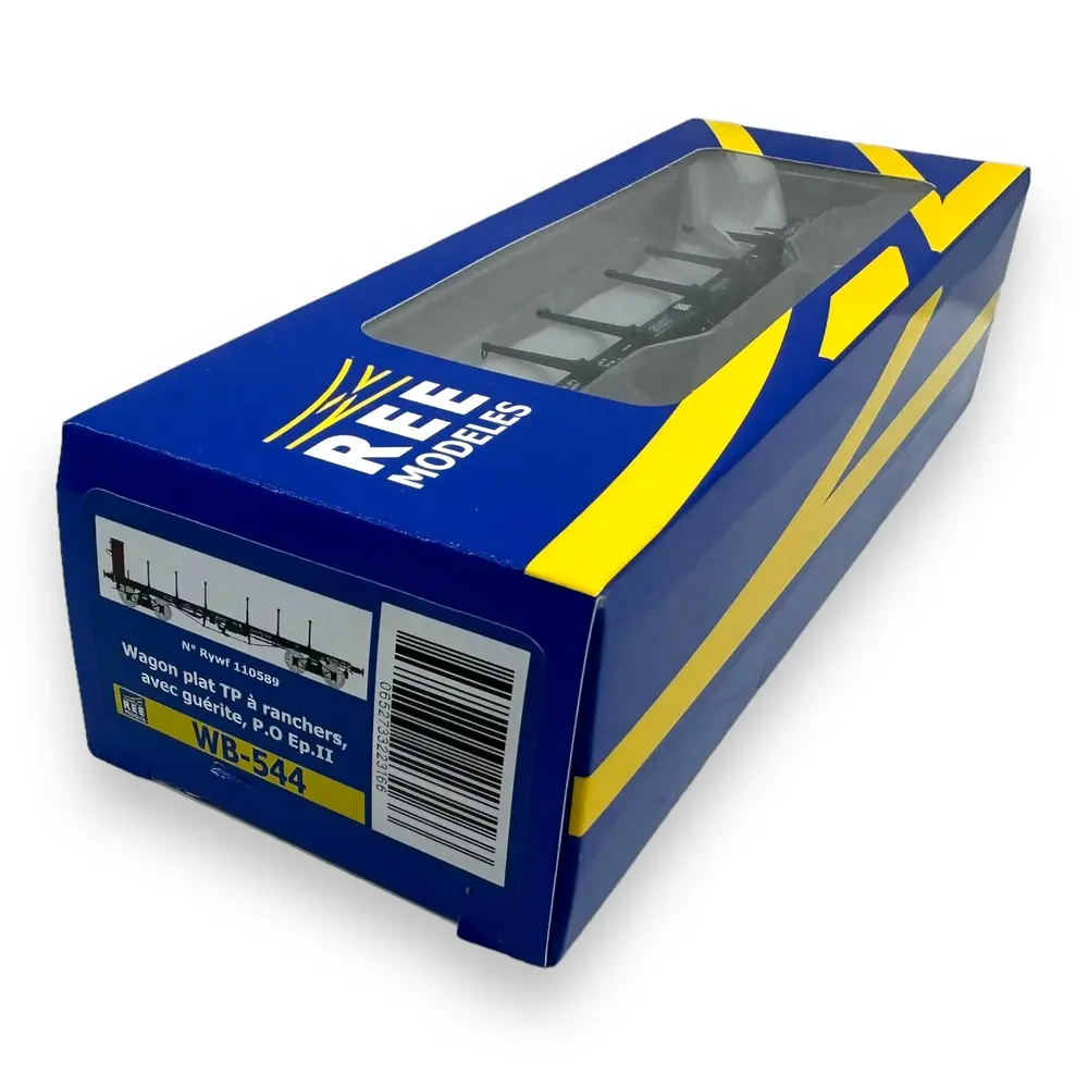 Wagon plat TP à Ranchers longs PO et guérite REE Modeles WB544 SNCF - HO 1/87 - 4