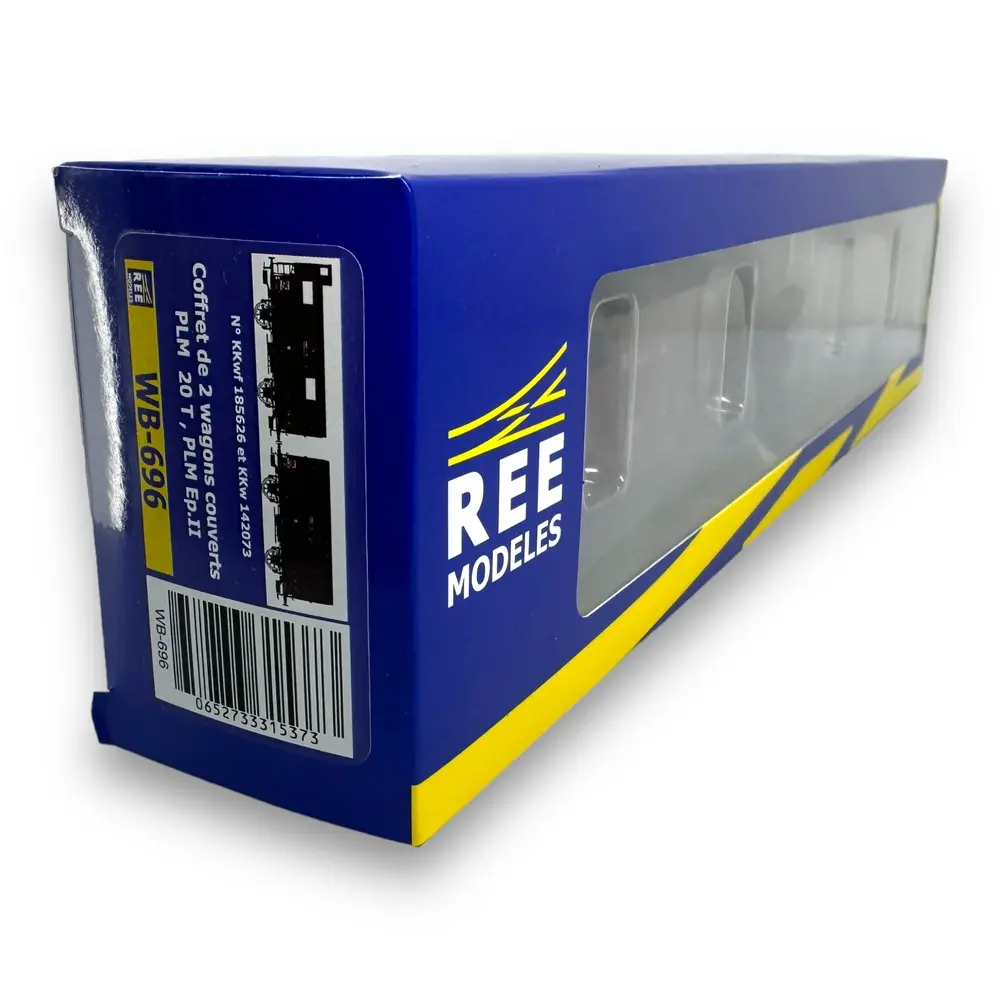 Set 2 wagons Couvert PLM 20T REE Modèles WB696 - HO 1/87 - SNCF - EP II - 4