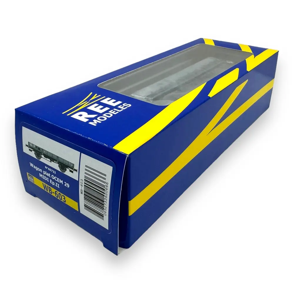 Wagon Plat OCEM 29 MIDI Gris REE MODELES WB603 SNCF - HO 1/87 - EP II - 4