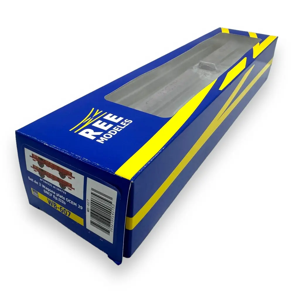 Set 2 Wagons Plats OCEM 29 REE Modèles WB607 Jho - HO 1/87 - SNCF - EP III - 5