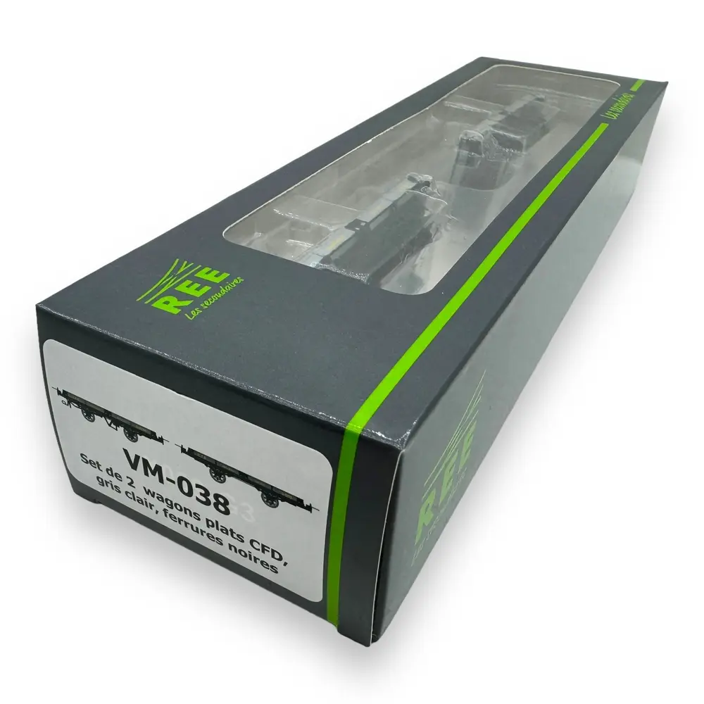 Set de 2 wagons plats - Ree Modèles VM-038 - HO 1/87 - CFD - Ep III - 2R - 4