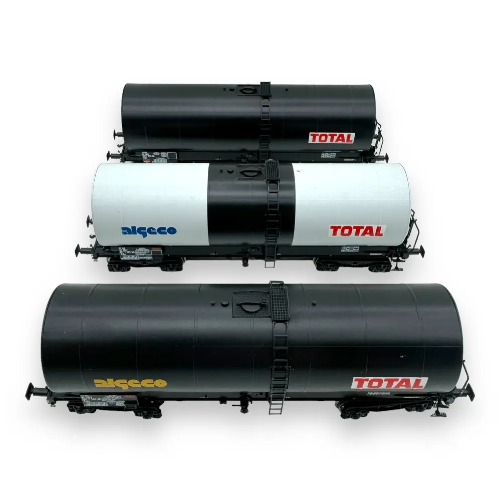 Set 3 wagons citernes Algeco-Total - Ree Modèles WB-657 - HO 1/87 - SNCF - EP IV/V - 2R - 4