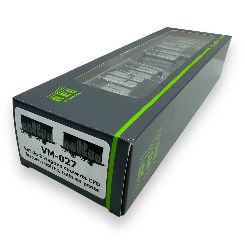 Set 2 wagons couverts - Ree Modèles VM-027 - HOe/HOm 1/87 - CFD - Ep III - 2R - 4