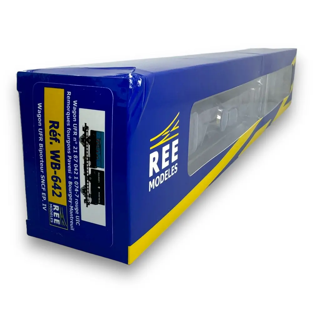 Wagon UFR Bi-Porteur Fourgon - PAVESI & BOURGEY-MONTREUIL - REE MODELES WB642 - HO : 1/87 - EP. IV  - 4