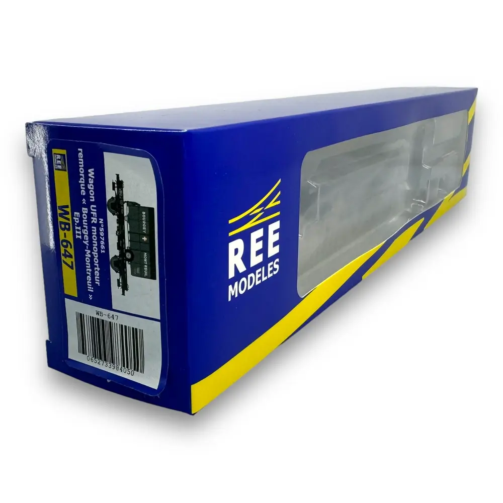 Wagon UFR Mono-Porteur + Remorque Fourgon "BOURGEY" - REE Modeles WB647 - HO 1/87 - 4