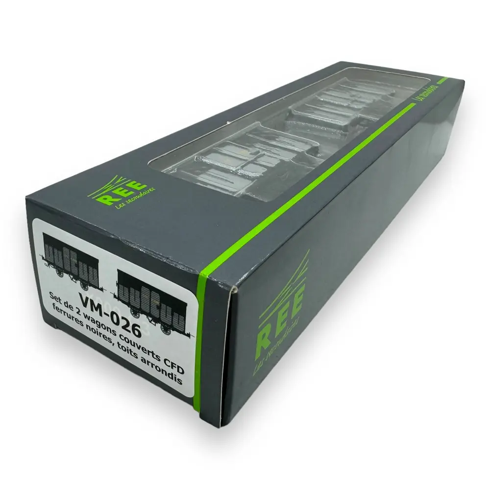 Set 2 wagons couverts - Ree Modèles VM-026 - HOe/HOm 1/87 - CFD - Ep III - 2R - 4