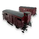 Set 2 wagons Couvert PLM 20T REE Modèles WB696 - HO 1/87 - SNCF - EP II - 2