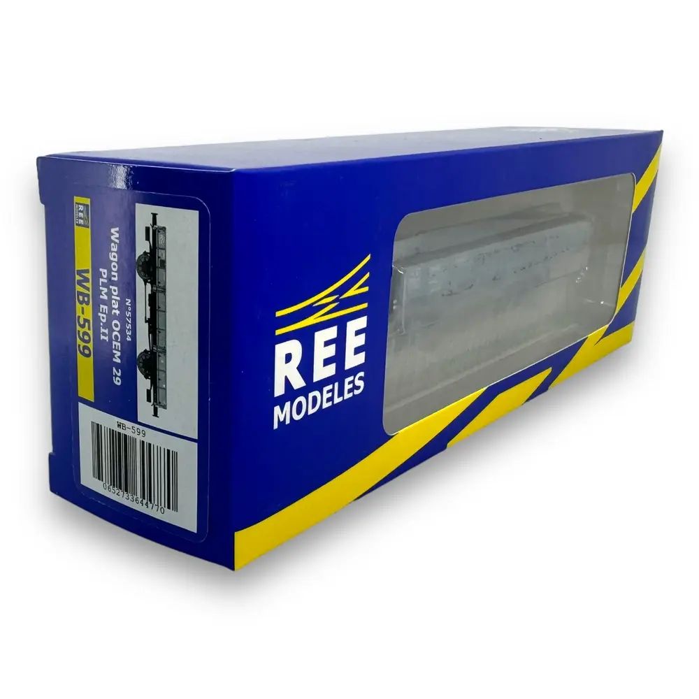 Wagon Plat OCEM 29 PLM Gris REE MODELES WB599 SNCF - HO 1/87 - EP II - 4