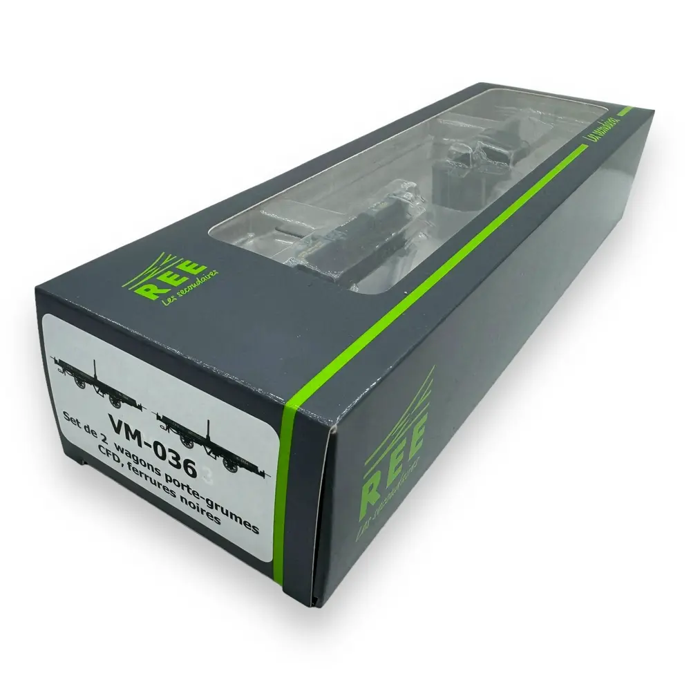 Set 2 wagons plats porte-grumes - Ree Modèles VM-036 - HO/HOe/HOm 1/87 - CFD - Ep III - 2R - 4