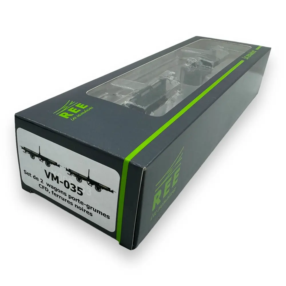 Set 2 wagons plats porte-grumes - Ree Modèles VM-035 - HOm 1/87 - CFD - Ep III - 2R - 4
