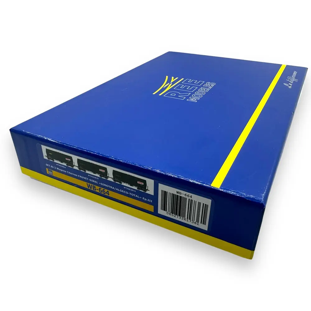 Set 3 de wagons citernes FAUVET-GIREL "SIMOTRA / ALGECO-TOTAL" - Ree Modèles WB-664 - HO 1/87 - SNCF - Ep III - 2R - 4