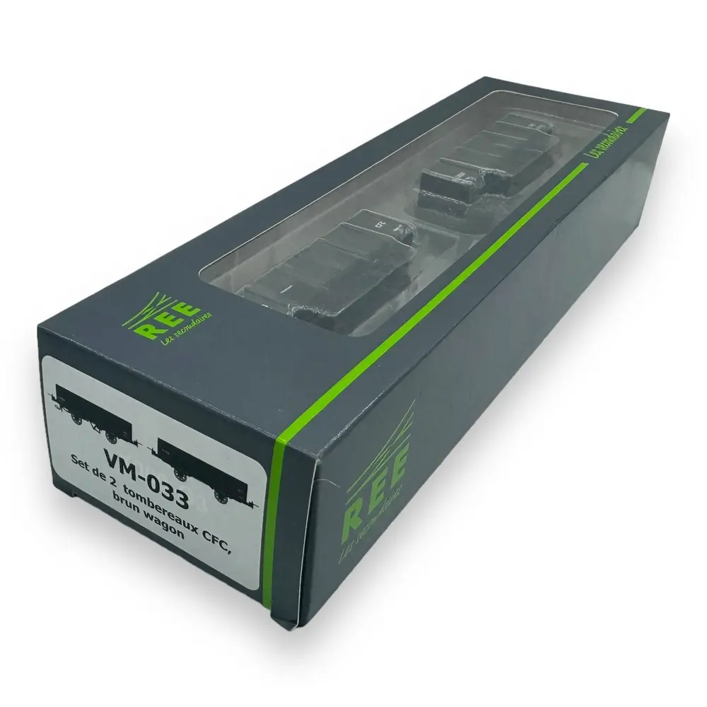 Set 2 wagons tombereaux Non Freinés - Ree Modèles VM-033 - HOe 1/87 - 8