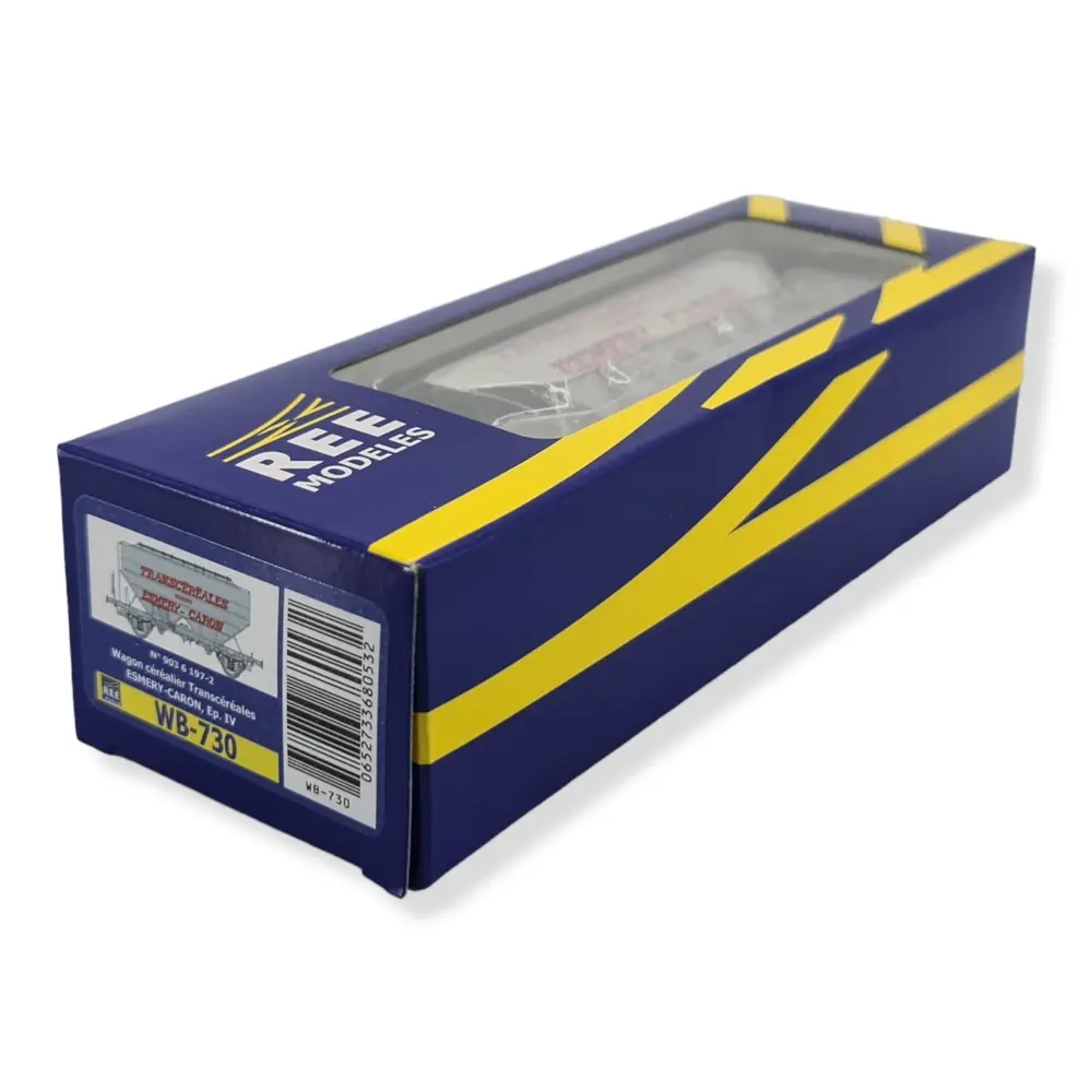 Wagon céréalier ESMERY-CARON gris - REE MODELES WB730 SNCF HO 1/87 - EP IV - 4