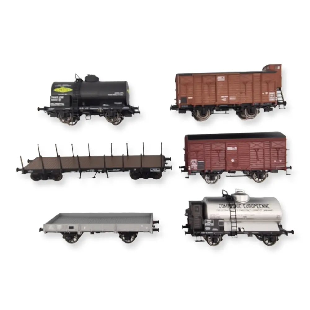Set 6 wagons anciennes compagnies REE Modèles WB771 HO 1/87 - SNCF - EP II - 3