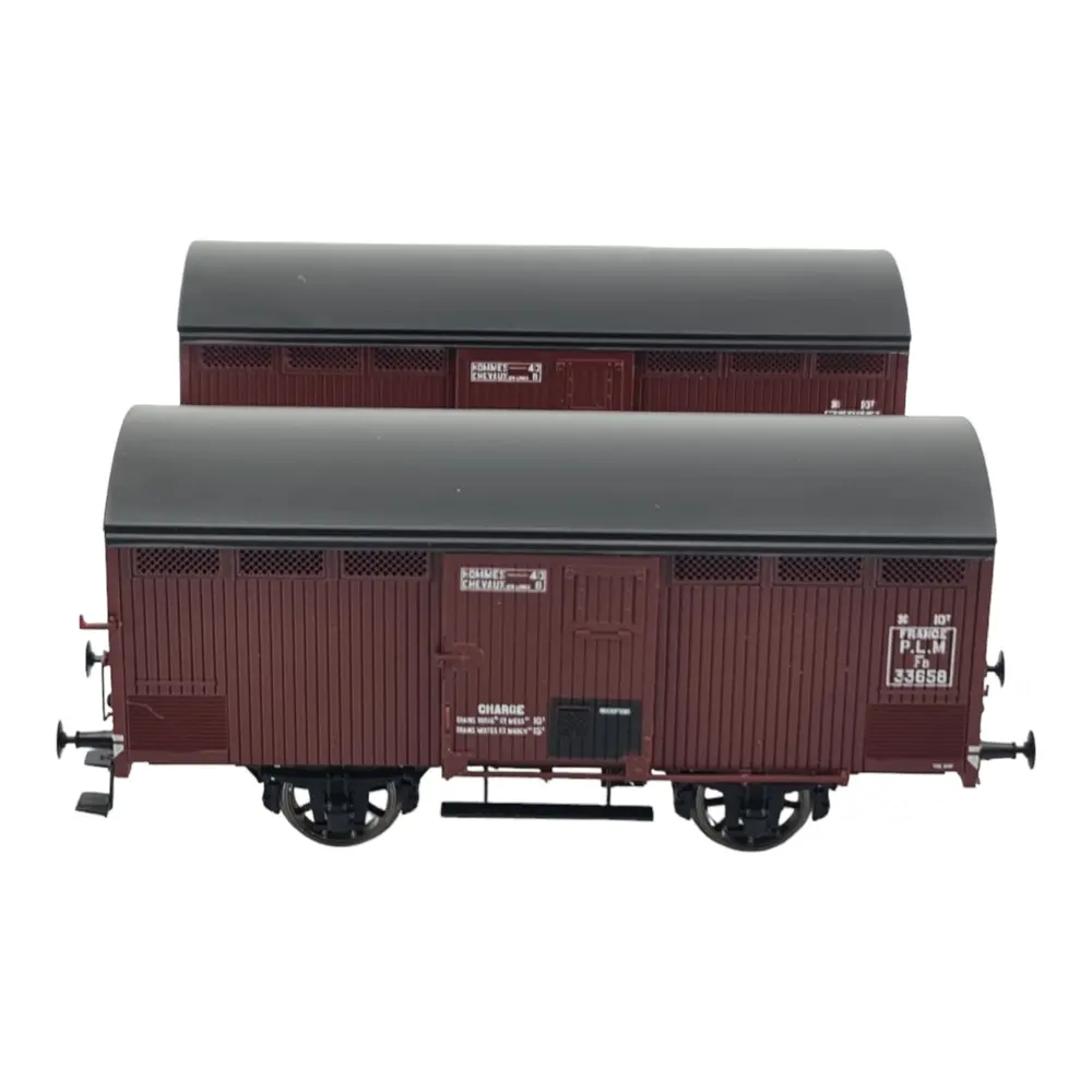 Set 2 Wagons primeurs 10T rouge sideros REE MODELES WB759 - PLM HO 1/87 - EP II - 2