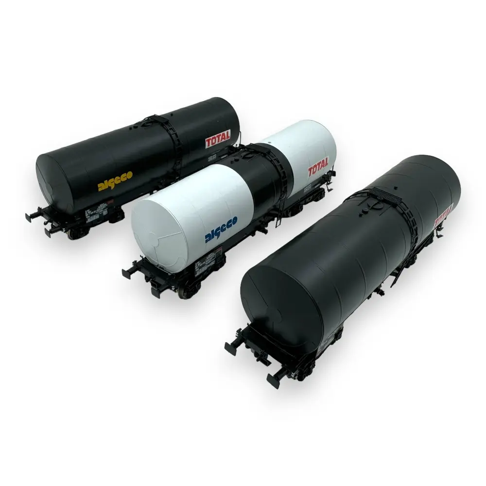 Set 3 wagons citernes Algeco-Total - Ree Modèles WB-657 - HO 1/87 - SNCF - EP IV/V - 2R - 2