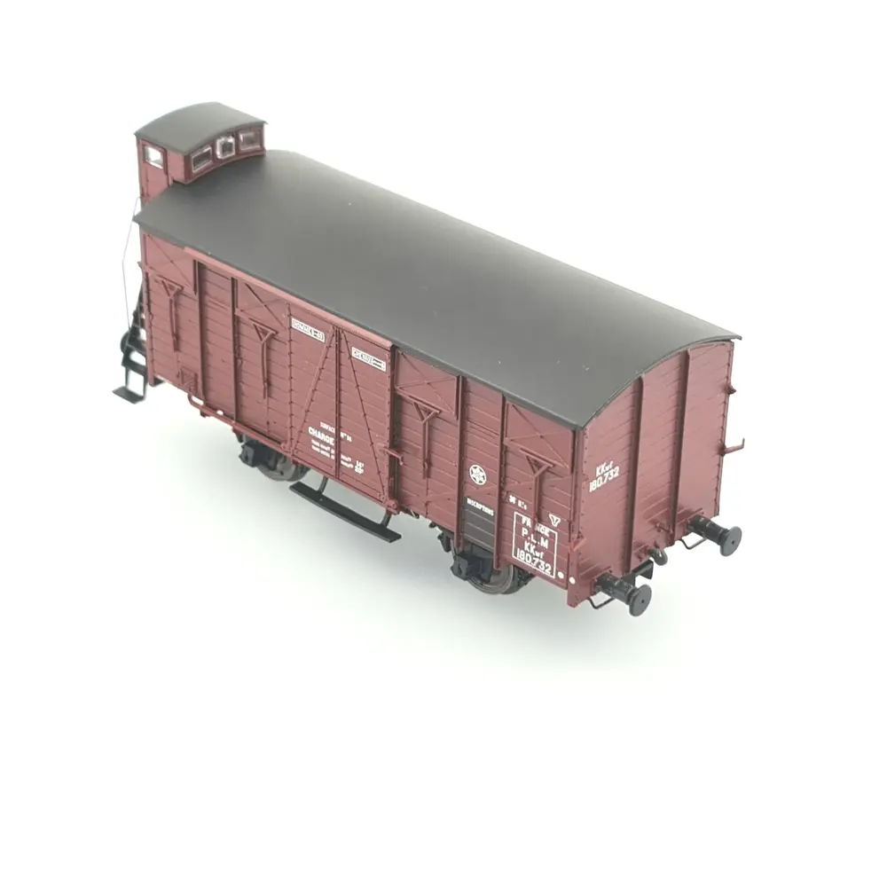 Wagon COUVERT OCEM 19 guérite "PLM" REE MODELES WB686 - SNCF - HO 1/87 - EP II - 3