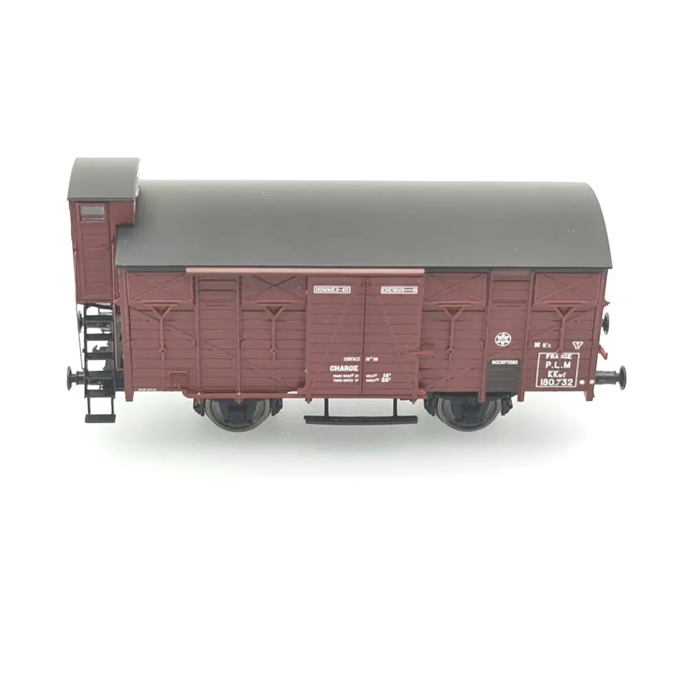 Wagon COUVERT OCEM 19 guérite "PLM" REE MODELES WB686 - SNCF - HO 1/87 - EP II - 2