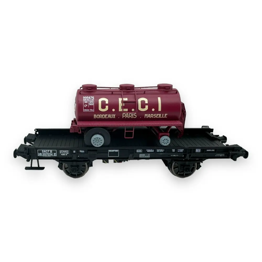 Wagon UFR Mono-Porteur + Remorque citerne "CECI" REE Modeles WB644 - HO 1/87 - 3