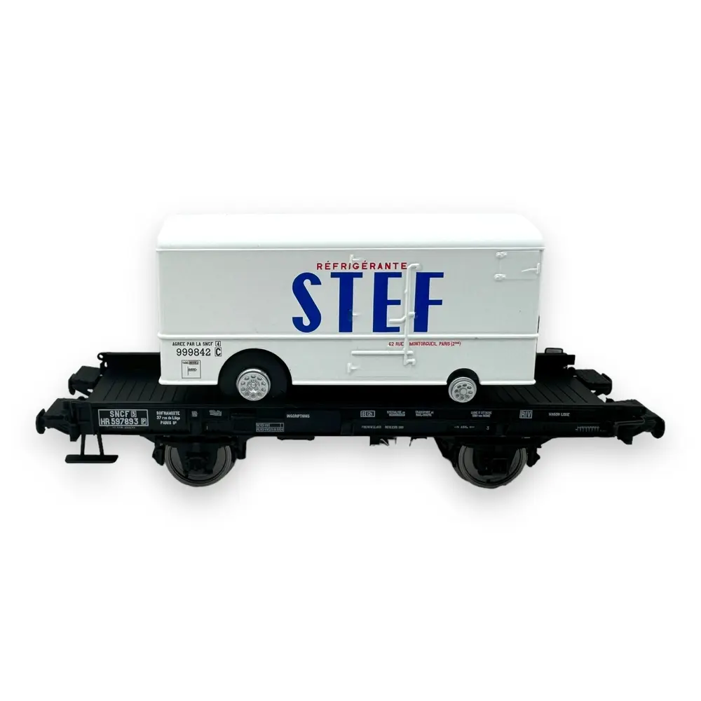 Wagon UFR Mono-Porteur + Fourgon Frigo "STEF" REE Modeles WB651 - HO 1/87 - 3