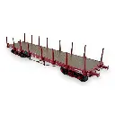 Wagon plat TP Brun à Ranchers longs REE Modeles WB550 SNCF - HO 1/87 - EP IV - 2