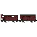Set 2 wagons Couvert PLM 20T REE Modèles WB696 - HO 1/87 - SNCF - EP II - 6