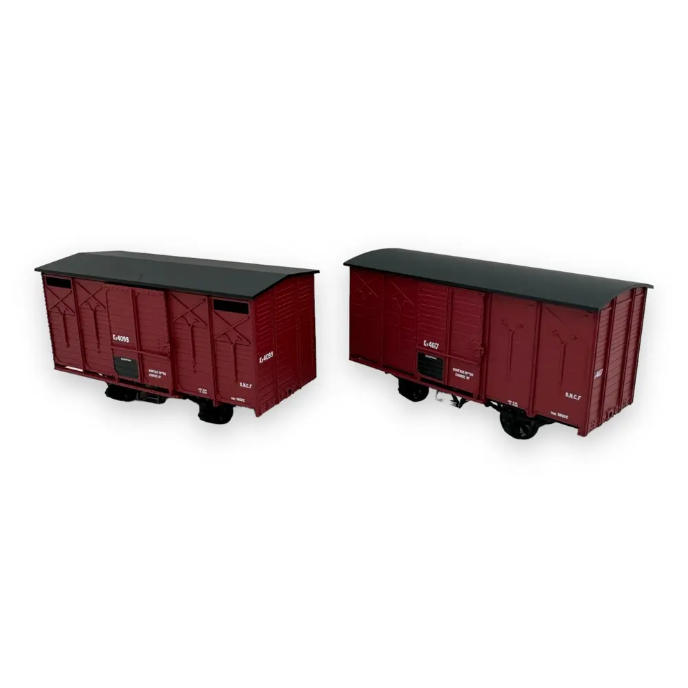 Set 2 wagons couverts - Ree Modèles VM-029 - HOe/HOm 1/87 - CFD - Ep III - 2R - 2